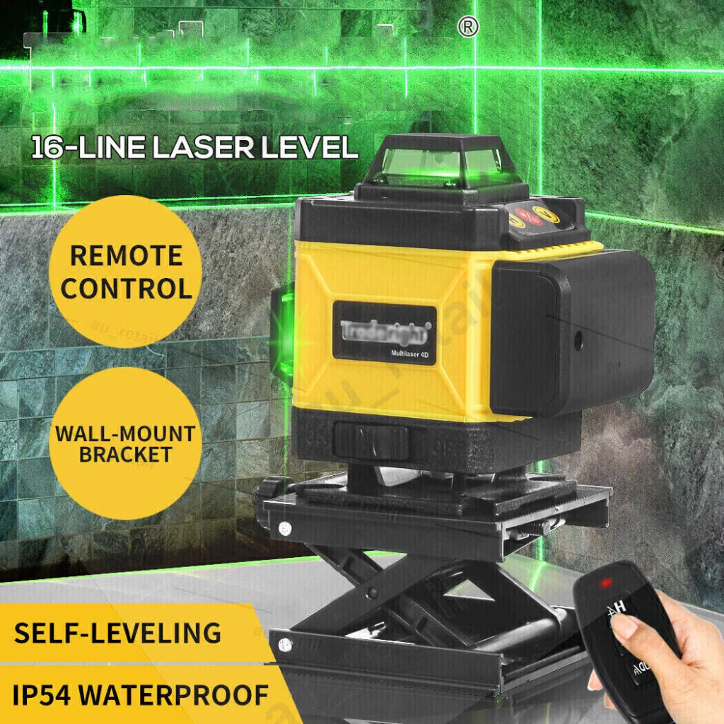 Laser Level 16 Line 4D Green Auto Self-Leveling 360 Degree