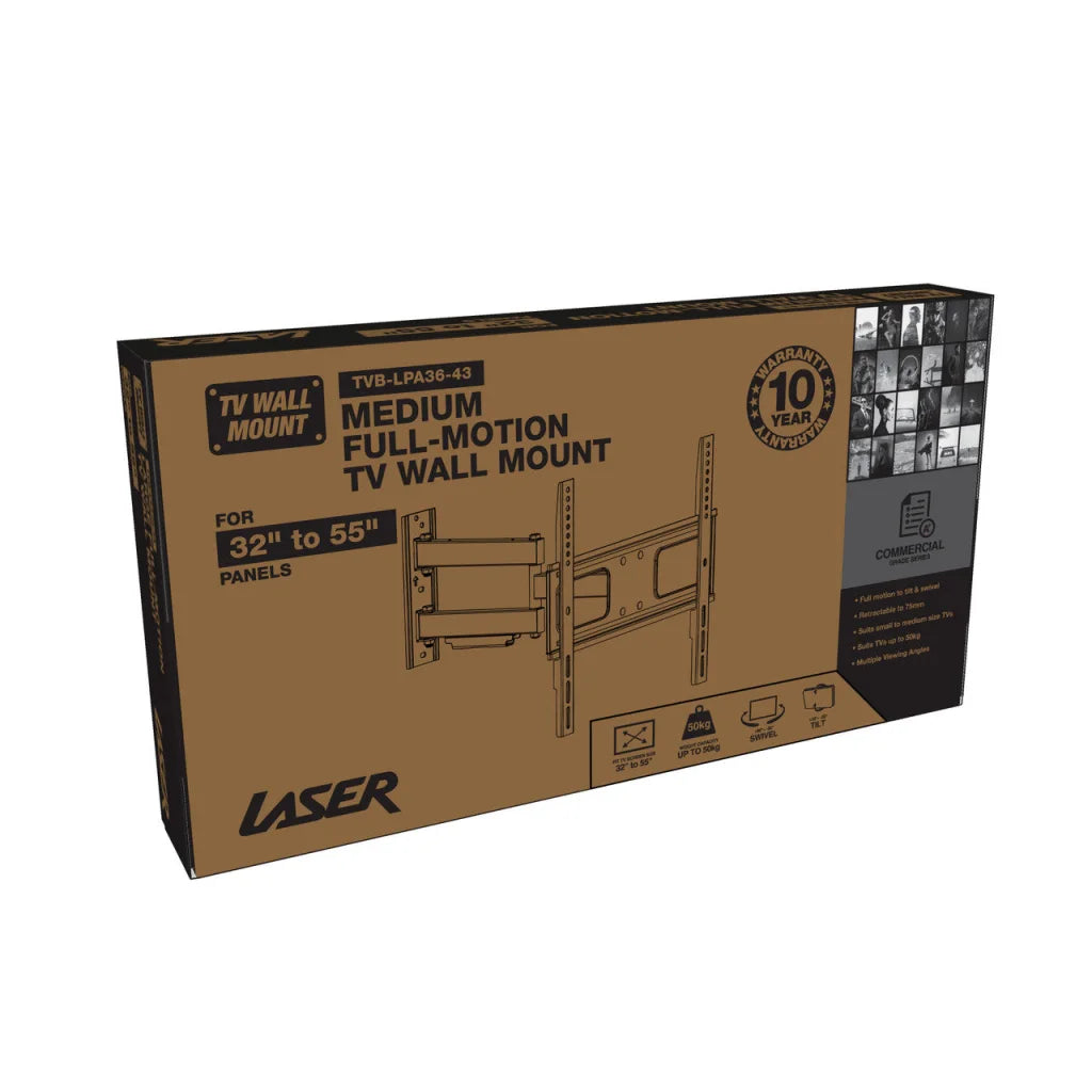 Laser Medium Full Motion TV Wall Mount for 32 inches -55