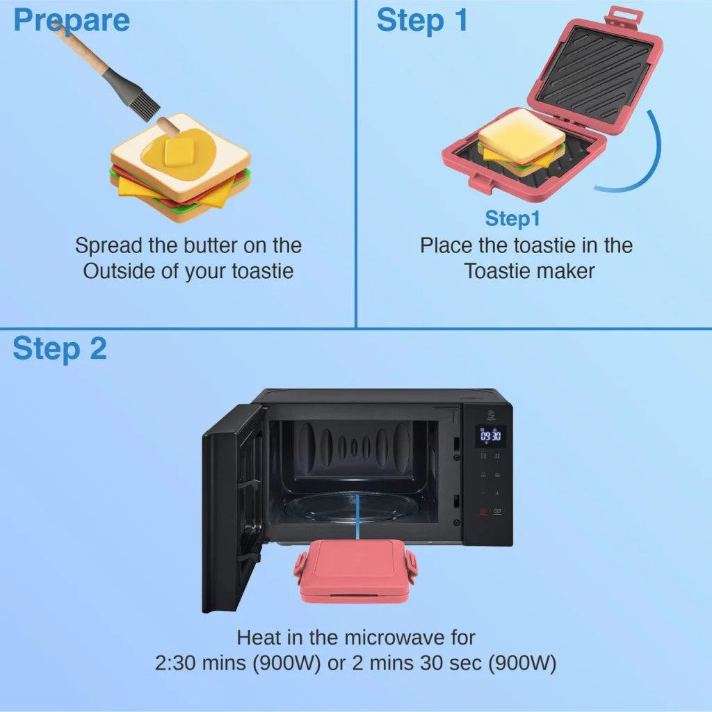 Laser Microwave Toastie Maker Flamingo Pink - Health &