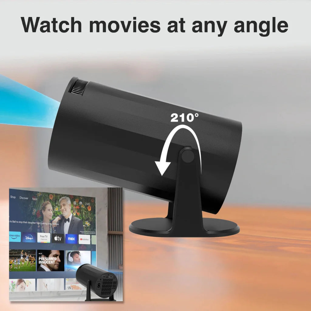 Laser Multi Angle Android LED Projector Black - Audio &