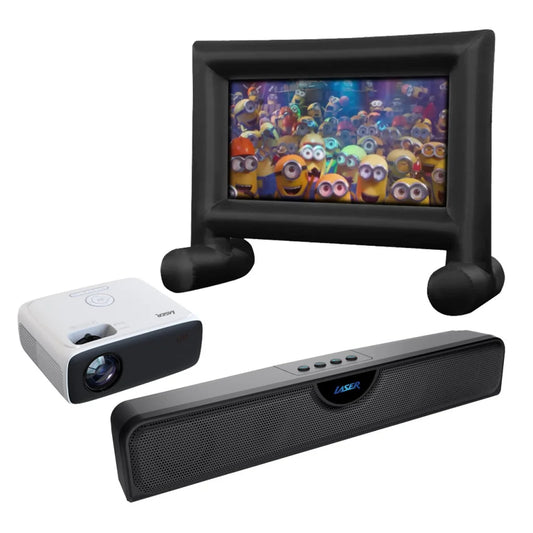 Laser Outdoor Cinema: Full HD Projector 144’’ Screen &