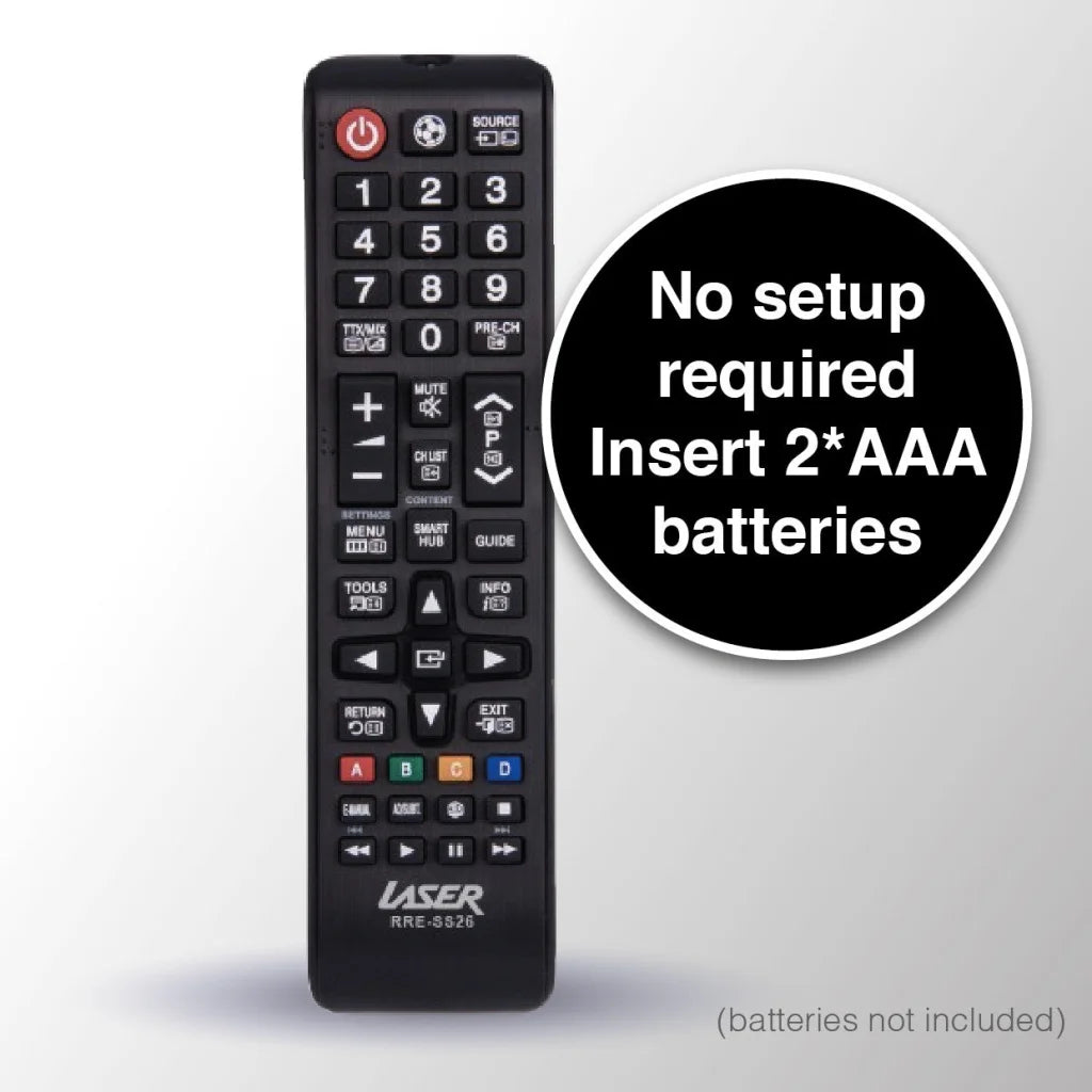 Laser remote control with outer casing finish and controls