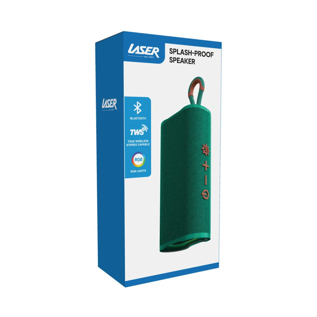 Laser Splash Proof Bluetooth Speaker Green - Audio & Video