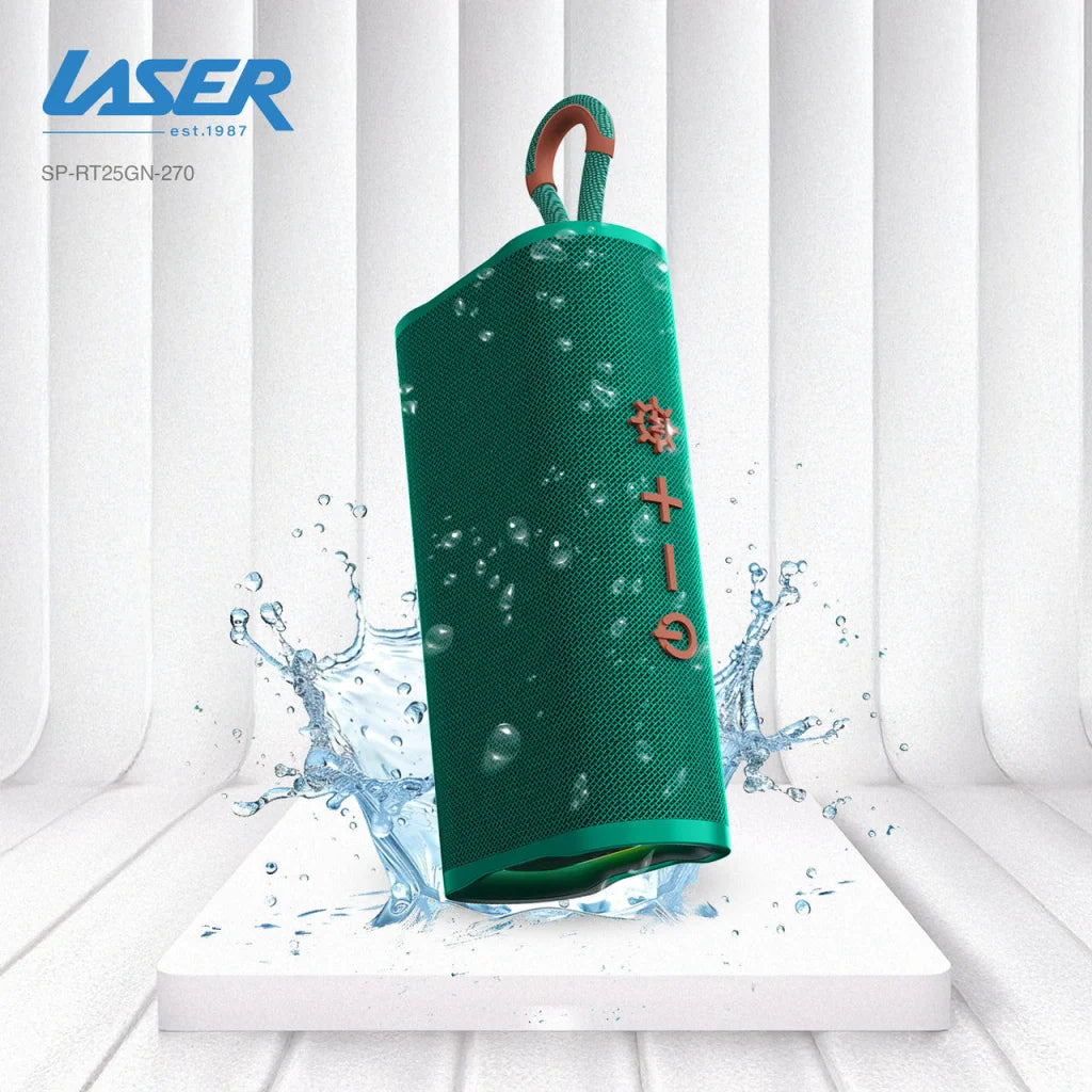 Laser Splash Proof Bluetooth Speaker Green - Audio & Video