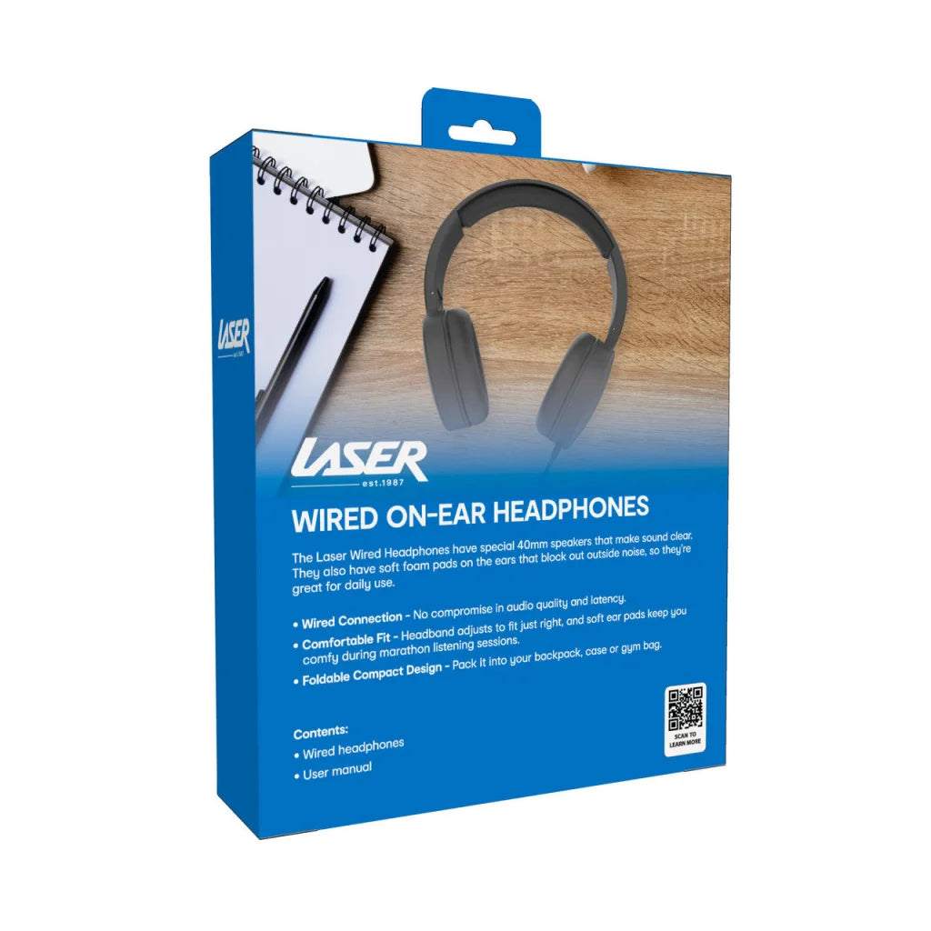 Laser wired headphones with attachment points and product body