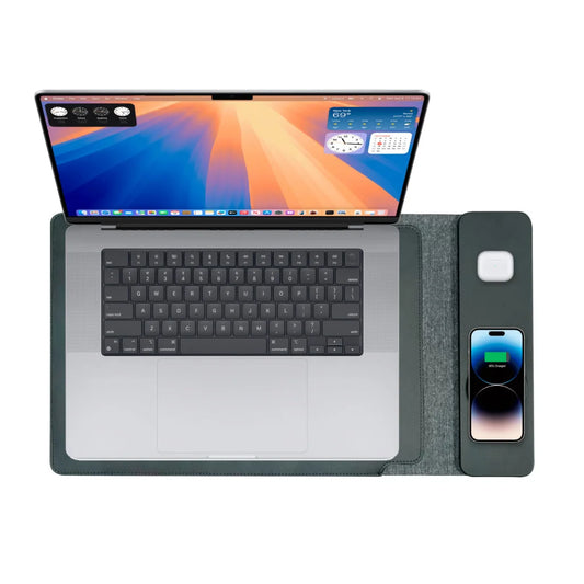 Black laser wireless charging with laptop sleeve up inch