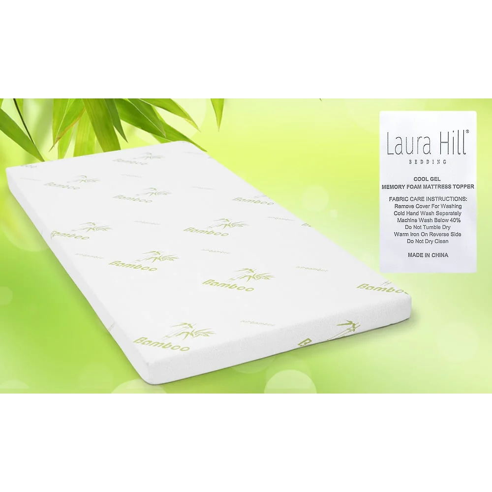 Laura Hill Cool Gel Memory Foam Mattress Topper - King