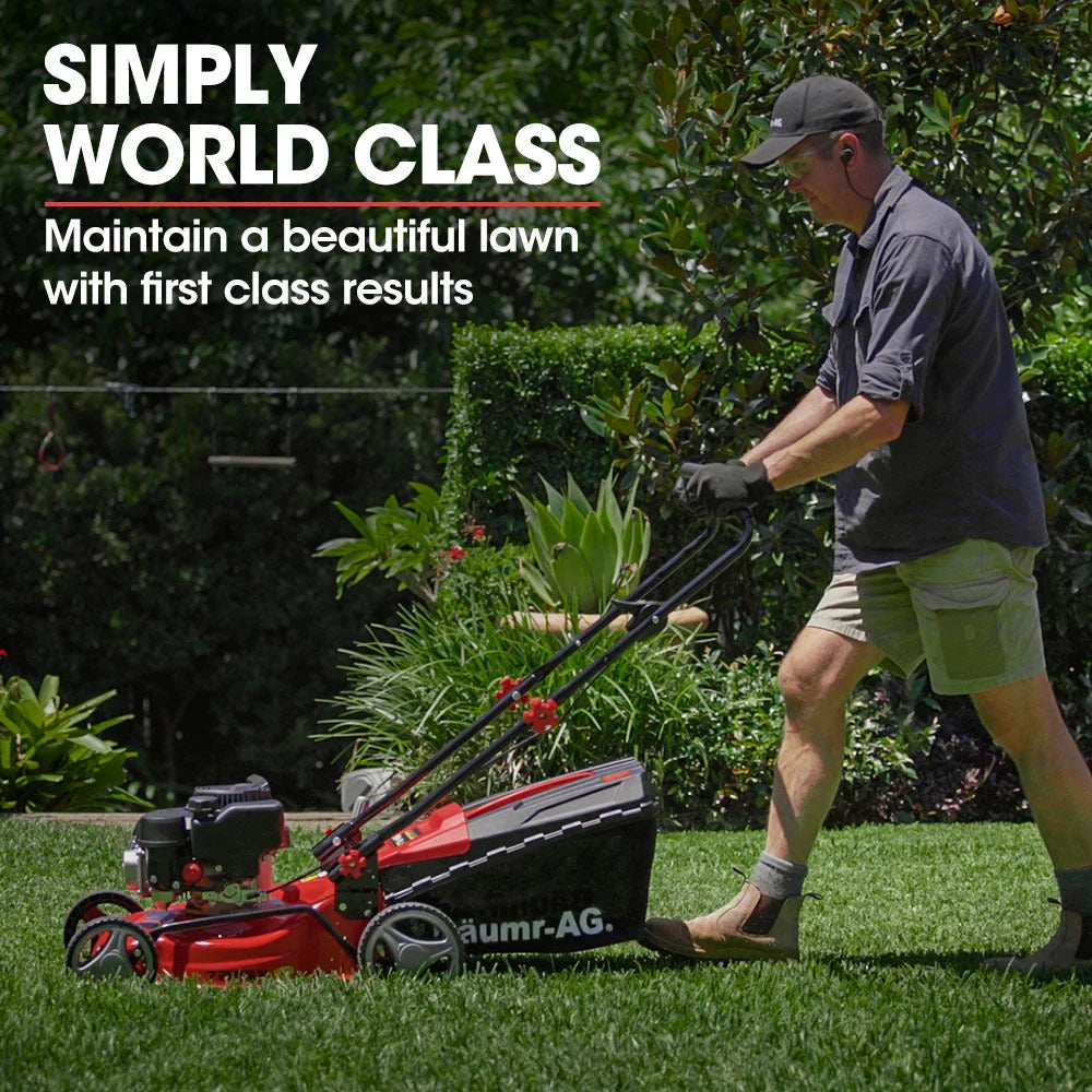 Lawn Mower 139CC 17 Petrol Push Lawnmower 4-Stroke Engine