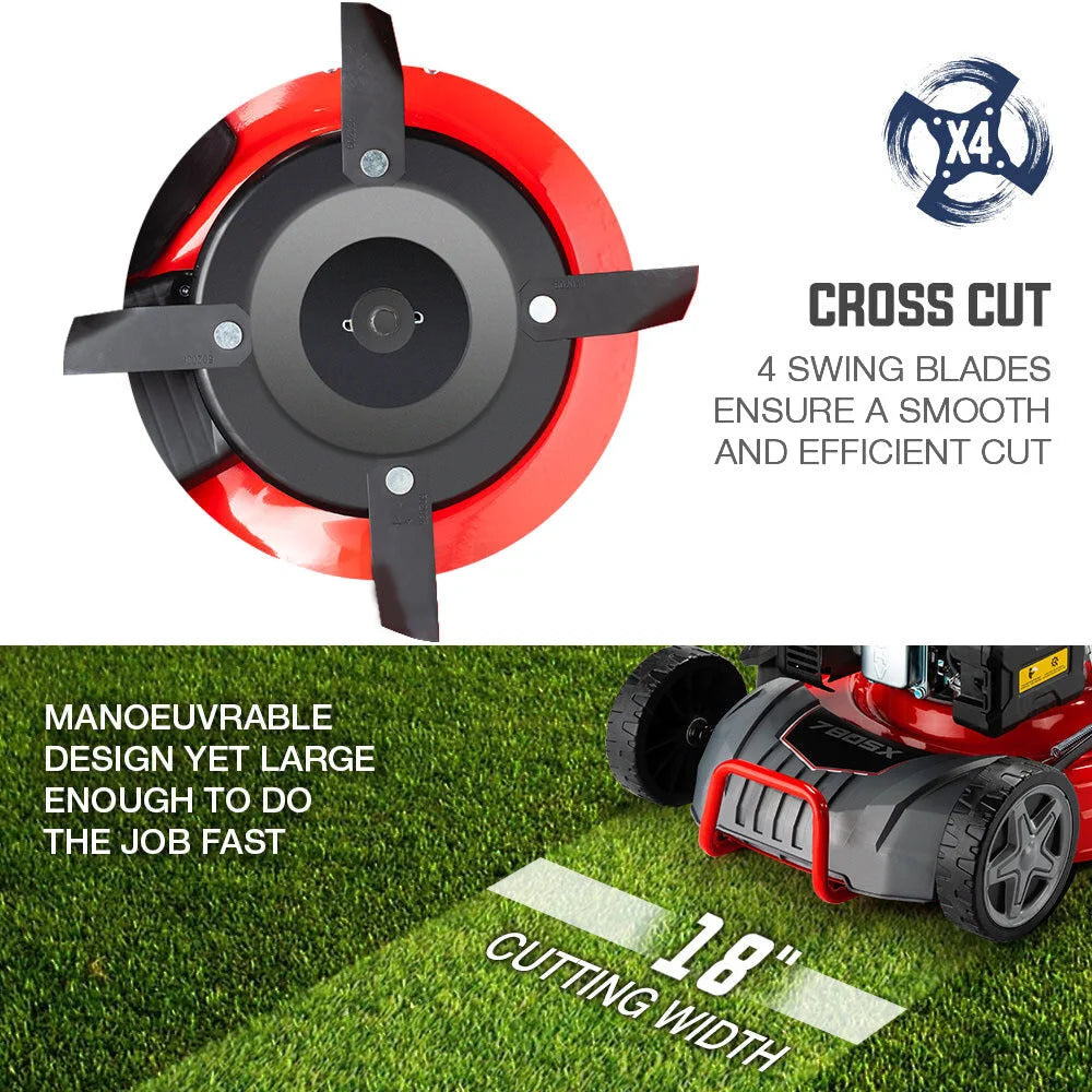 Lawn Mower Baumr-AG 18” 220cc Petrol Self-Propelled Push