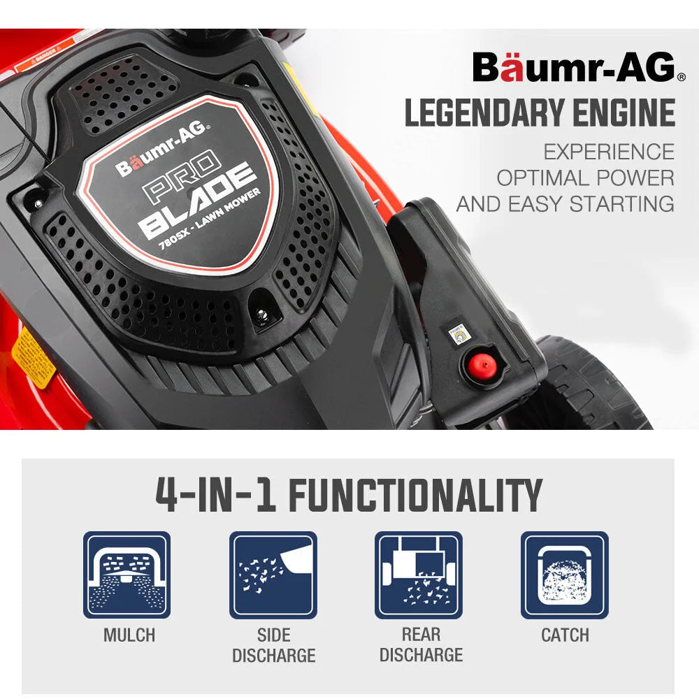 Lawn Mower Baumr-AG 18” 220cc Petrol Self-Propelled Push