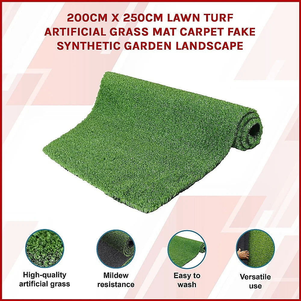 Lawn Turf Artificial Grass Mat 200cm x 250cm Carpet Fake