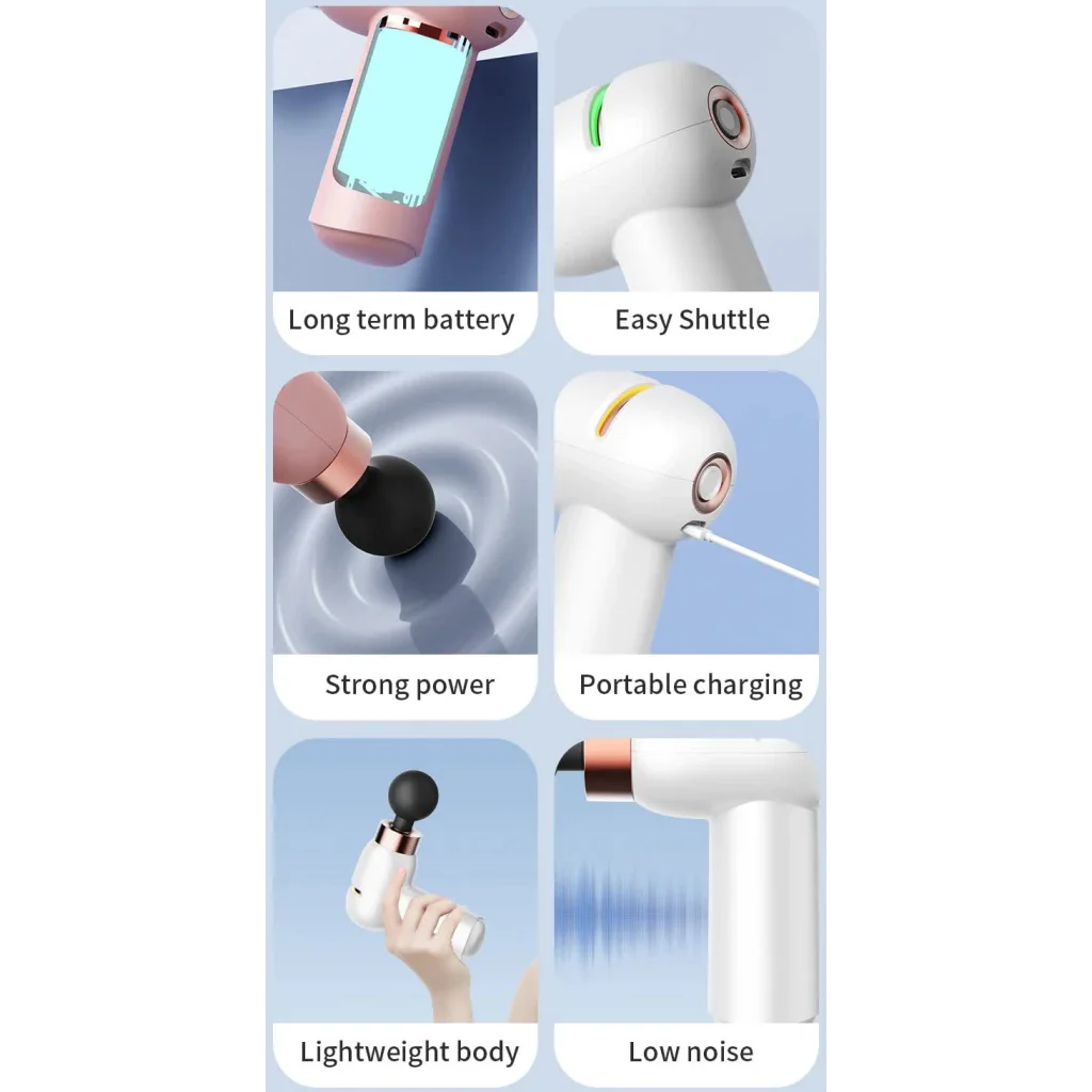 LC-005-White Portable Mini Massage Gun - Quiet Muscle