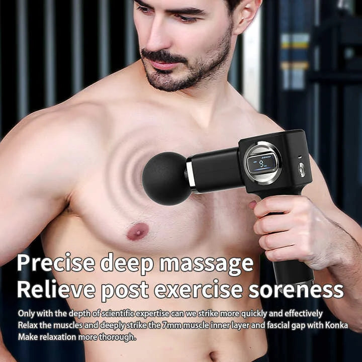 LC-007-Red Professional Massage Gun with LCD Display - Deep