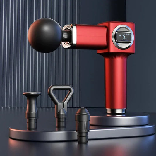 LC-007-Red Professional Massage Gun with LCD Display - Deep