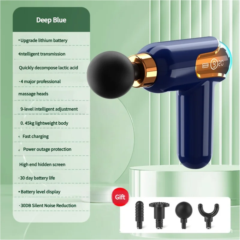 LC002 Deep Blue Portable Massage Gun - Deep Tissue Muscle