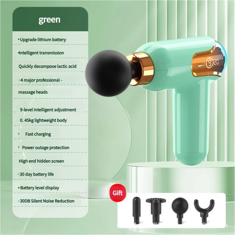 LC002 Green Portable Massage Gun - Deep Tissue Muscle