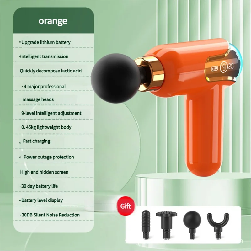 LC002 Orange Portable Massage Gun - Deep Tissue Muscle
