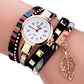 Leaf Pendant Quartz Bracelet Watch for Women - Sky Blue