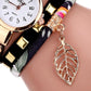 Leaf Pendant Quartz Bracelet Watch for Women - White