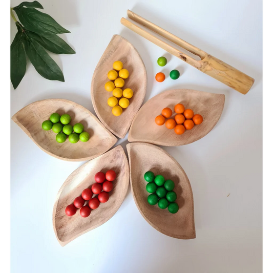 Leaf Tray Set of 5 Decorative Bamboo Trays