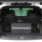 Leather Car Boot Trunk Cargo Organizer 2X Collapsible Foldable Storage Box Black Medium
