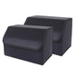 Leather Car Boot Trunk Cargo Organizer 2X Collapsible Foldable Storage Box Black Medium