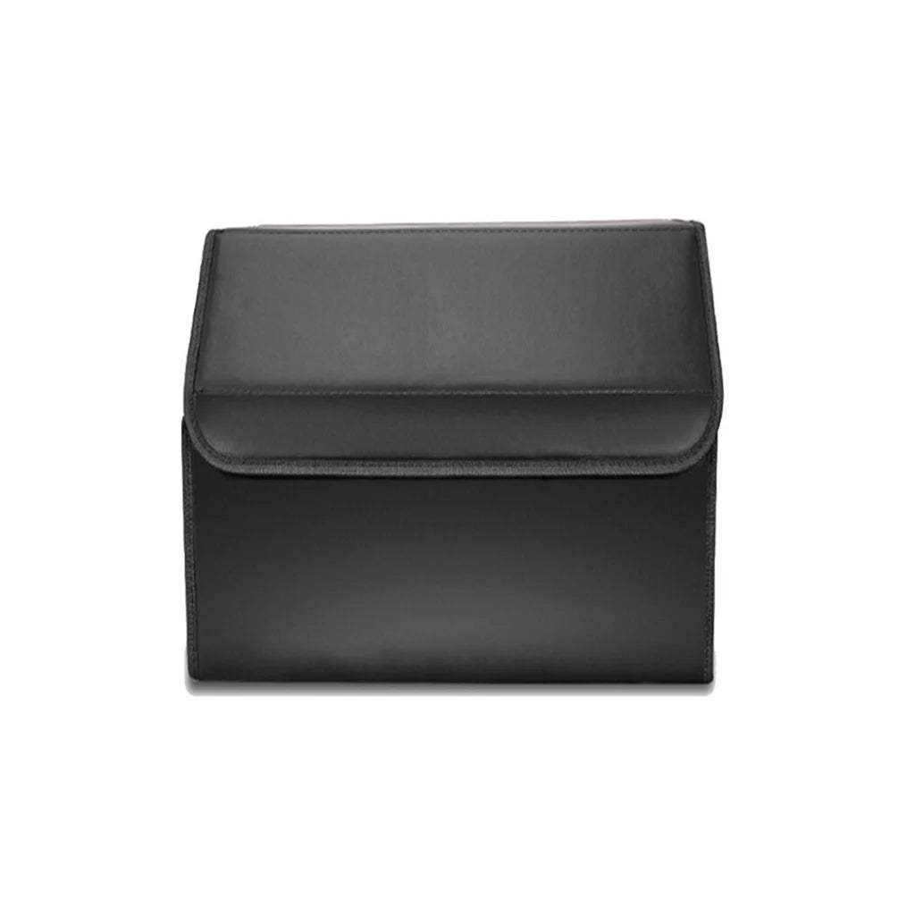 Leather Car Boot Trunk Cargo Organizer 2X Collapsible Foldable Storage Box Black Small