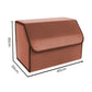 Leather Car Boot Trunk Cargo Organizer 2X Collapsible Foldable Storage Box Coffee Medium