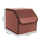 Leather Car Boot Trunk Cargo Organizer 2X Collapsible Foldable Storage Box Coffee Small