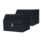 Leather Car Boot Trunk Cargo Organizer 2X Collapsible Foldable Storage Box with Lock Black Small