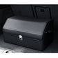 Leather Car Boot Trunk Cargo Organizer 2X Collapsible Foldable Storage Box with Lock Black Medium