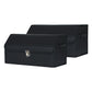 Leather Car Boot Trunk Cargo Organizer 2X Collapsible Foldable Storage Box with Lock Black Medium