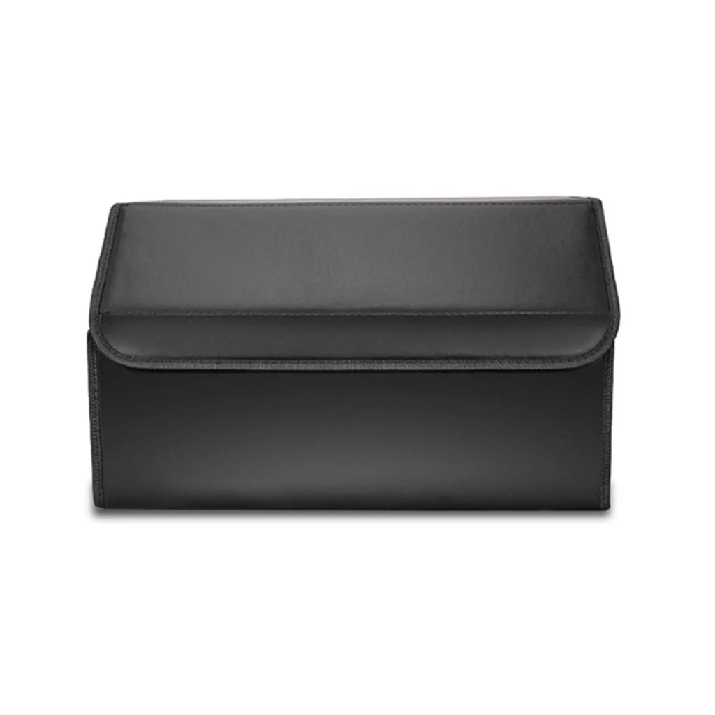 Leather Car Boot Trunk Cargo Organizer 4X Collapsible Foldable Storage Box Black Large