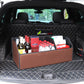 Leather Car Boot Trunk Cargo Organizer 4X Collapsible Foldable Storage Box Coffee/Gold Stitch Large