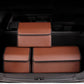 Leather Car Boot Trunk Cargo Organizer 4X Collapsible Foldable Storage Box Coffee/Gold Stitch Large
