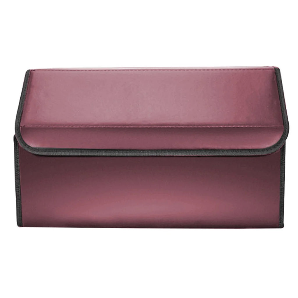 Leather Car Boot Trunk Cargo Organizer 4X Collapsible Foldable Storage Box Red Large