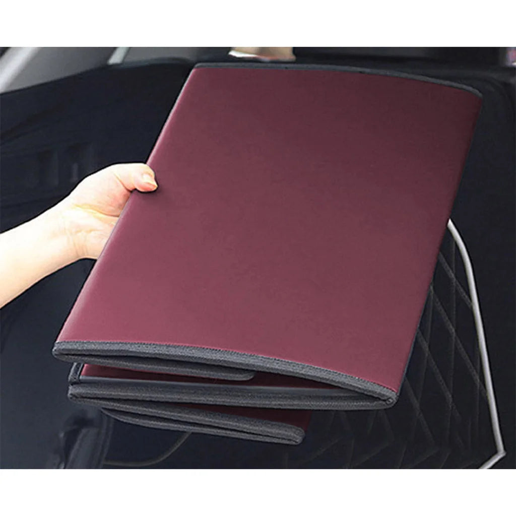 Leather Car Boot Trunk Cargo Organizer 4X Collapsible Foldable Storage Box Red Large
