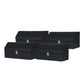 Leather Car Boot Trunk Cargo Organizer 4X Collapsible Foldable Storage Box with Lock Black Medium