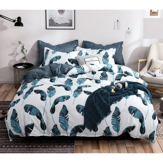 Leaves Duvet Quilt Cover Set Queen Size - Home & Garden