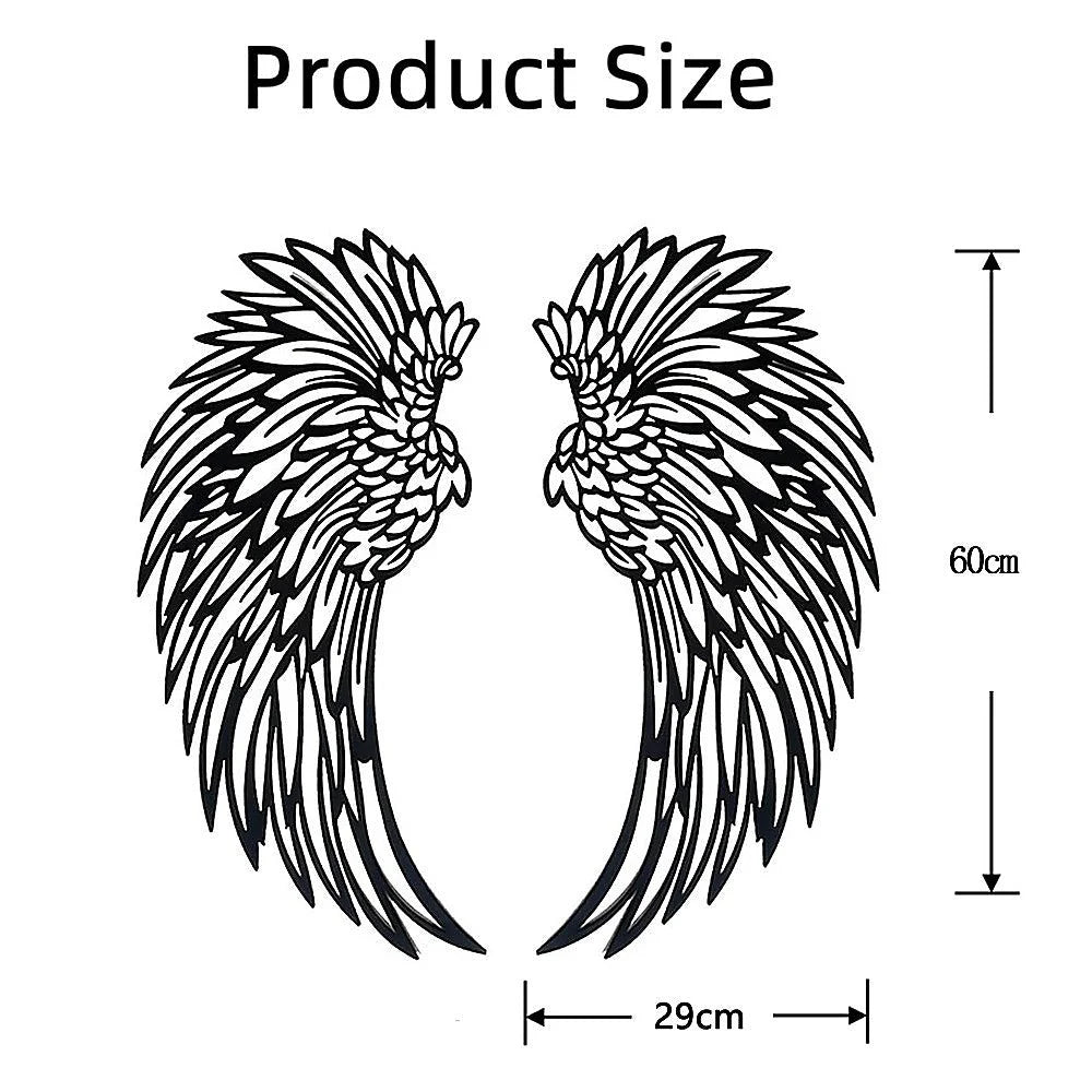 LED Angel Wing Metal Wall Art Wrought Iron Wings Sculpture