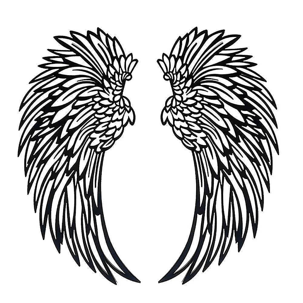 LED Angel Wing Metal Wall Art Wrought Iron Wings Sculpture
