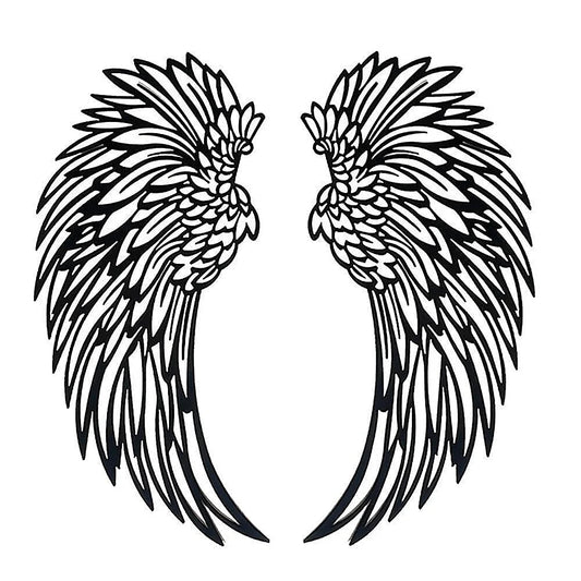 LED Angel Wing Metal Wall Art Wrought Iron Wings Sculpture
