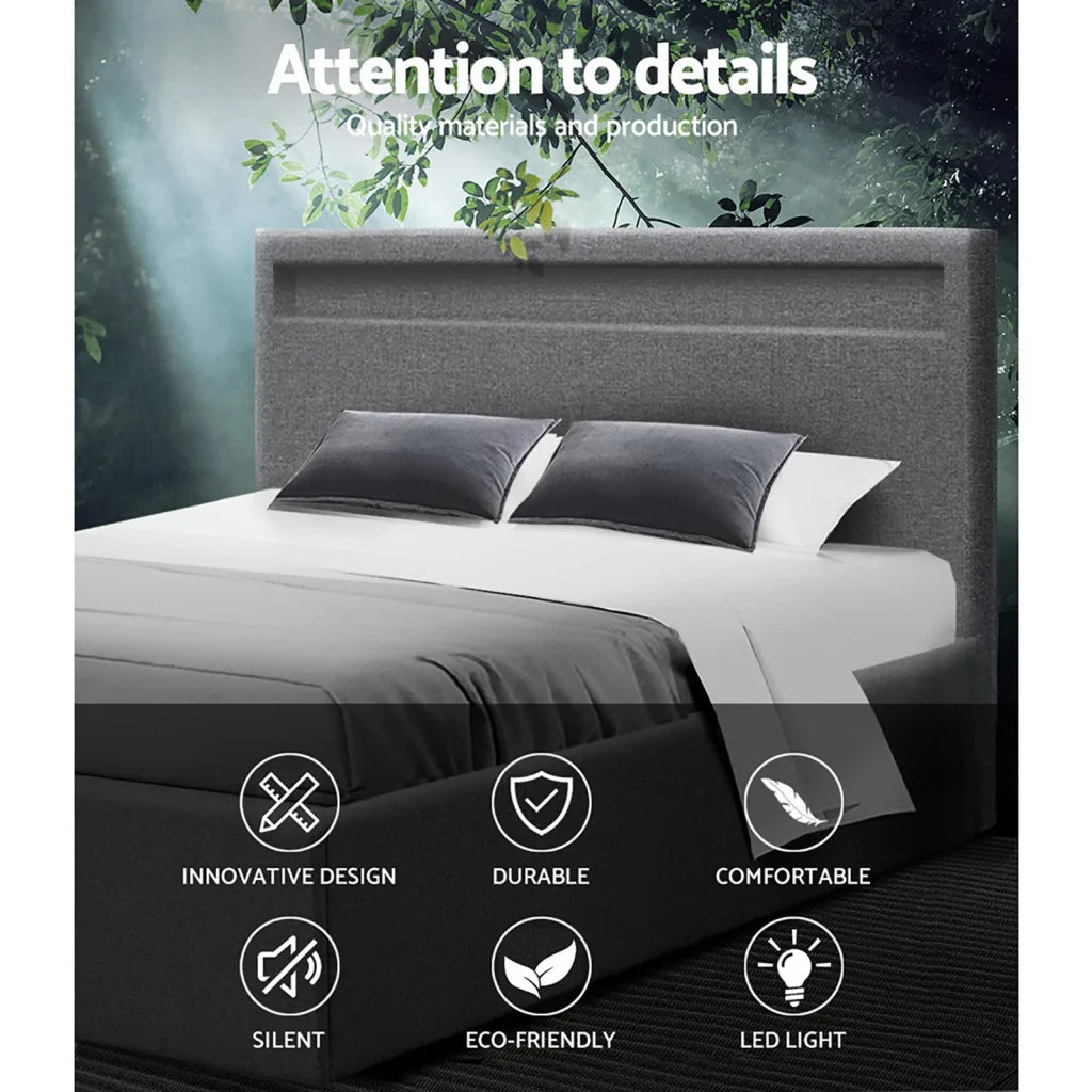 LED bed gas with handles, panels and accessory pieces