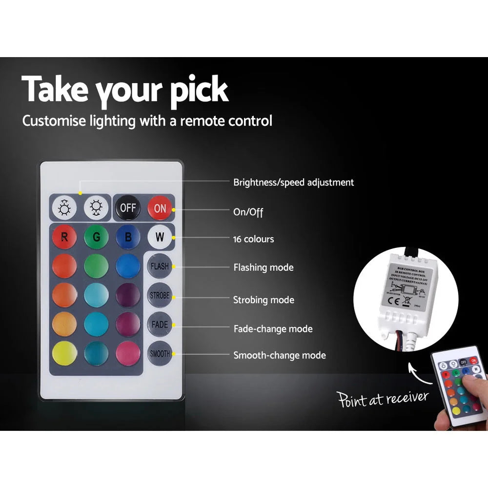 LED Bed Frame RGB King Single Size Gas Lift Base Storage