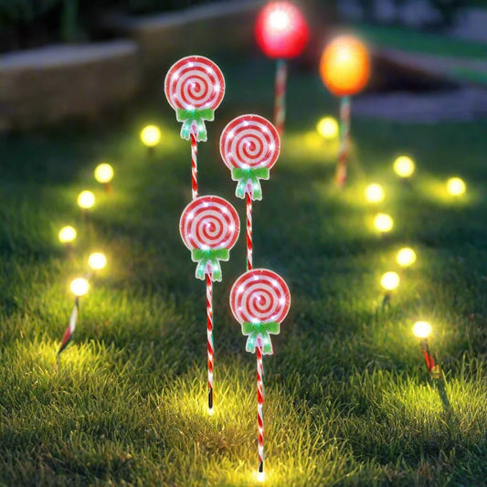 LED Candy Lollipop Path Lights 4pk - Occasions > Christmas