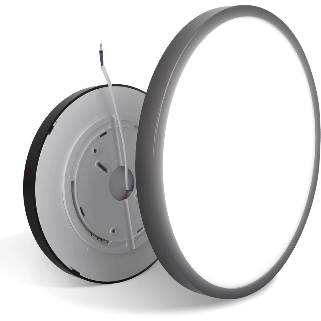 LED Ceiling Light Fixture - Natural Light 28W 4500K Black