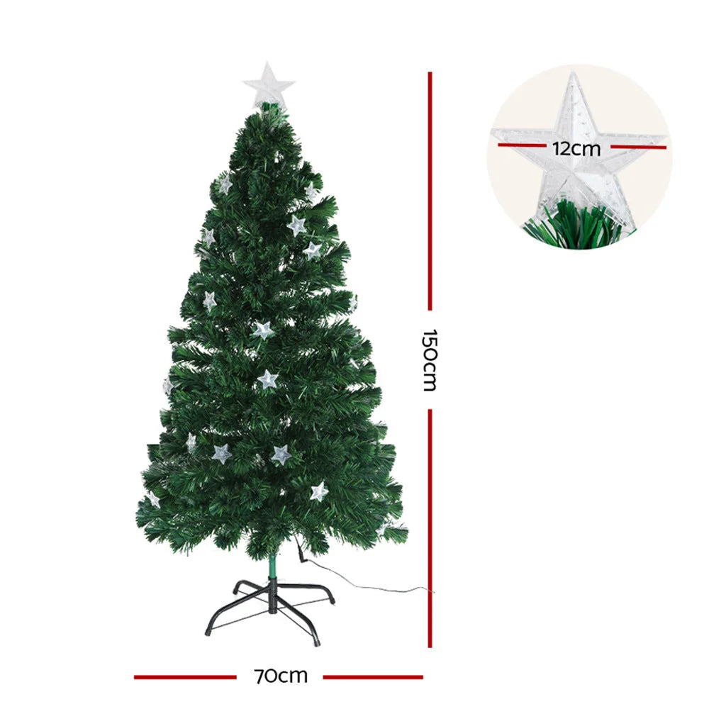 LED Christmas Tree 5FT Optic Fiber Multi-Colour Lights