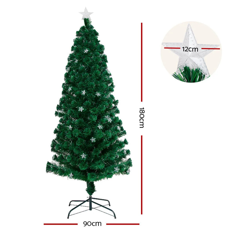 LED Christmas Tree 6FT Optic Fiber Xmas Multi-Colour Lights