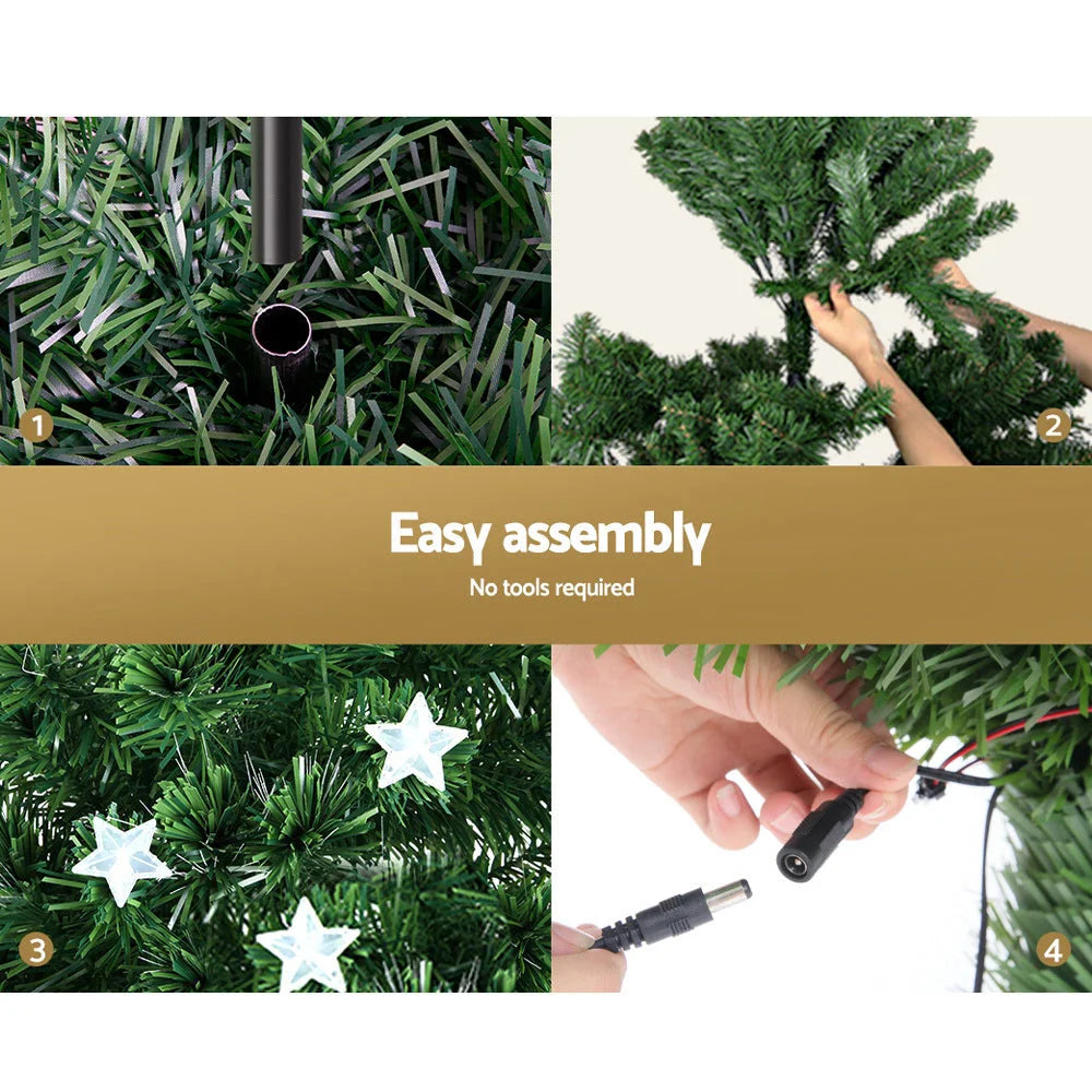 LED Christmas Tree 6FT Optic Fiber Xmas Multi-Colour Lights