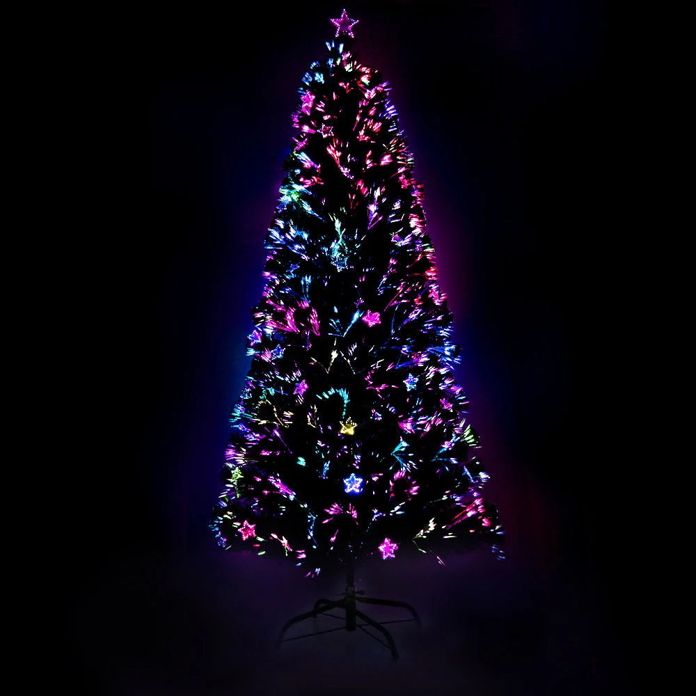 LED Christmas Tree 7FT Optic Fiber Xmas Multi-Colour Lights